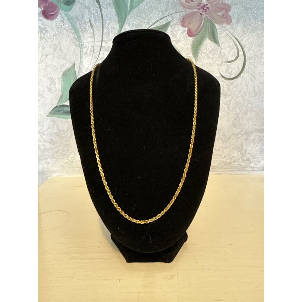 Gold-Tone Rope Chain Necklace Adjustable Length Jewelry